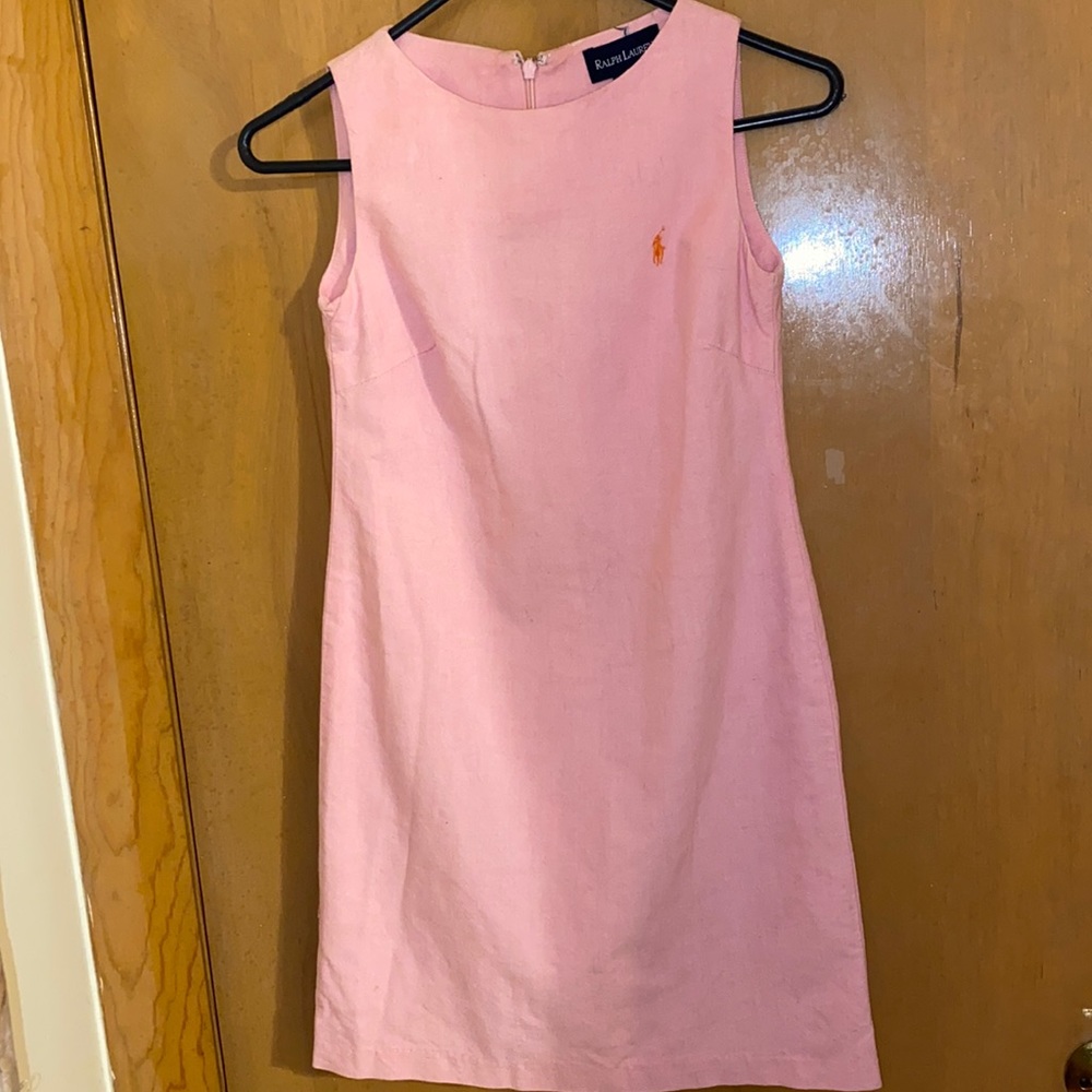 Girls Ralph Lauren Light pink tank dress. Sz. 10 Knee level .